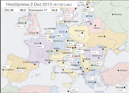 Heizölpreise in Europa